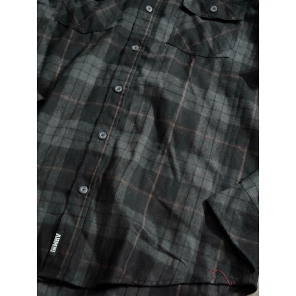WRV Brand New with Tags Black and Grey Hooded Skater Surfer Vibe Flannel Size L - Picture 3 of 8